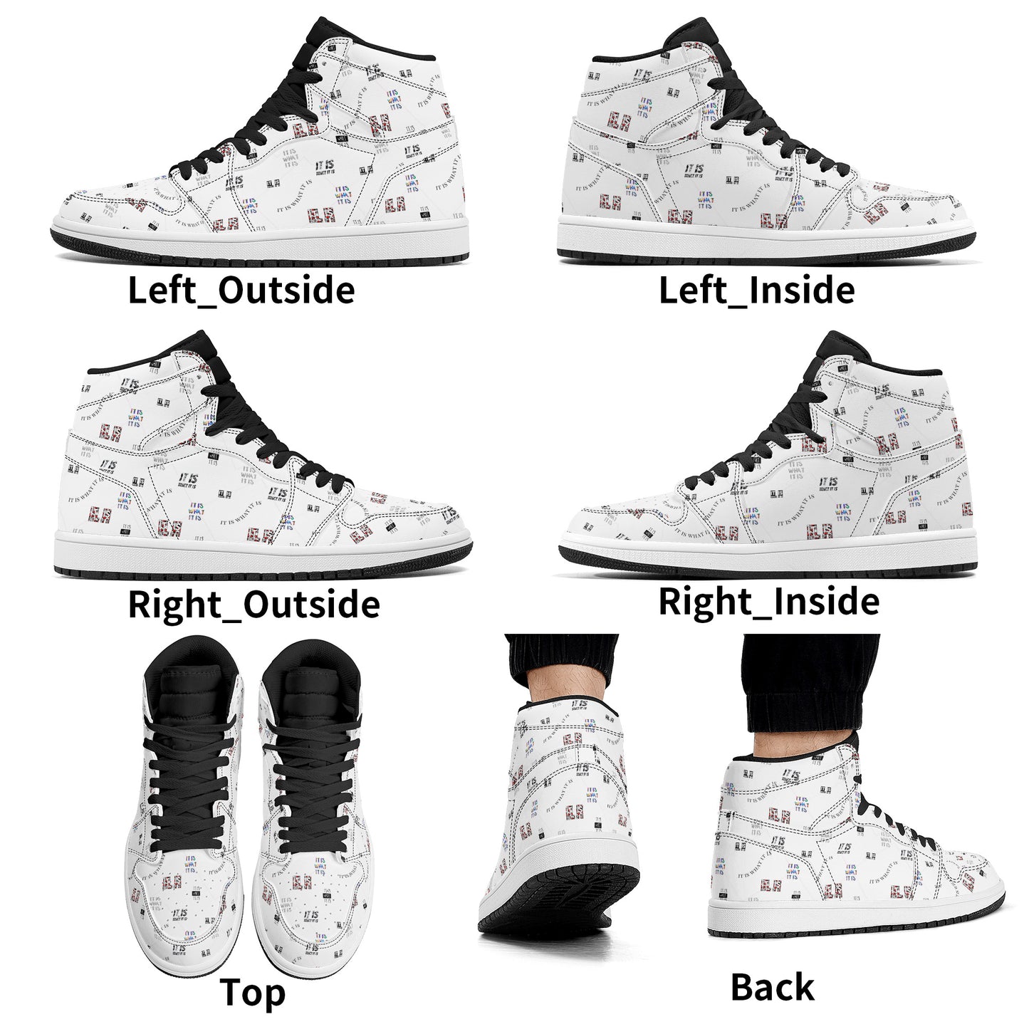 Womens High Top Leather It is what it is Sneakers