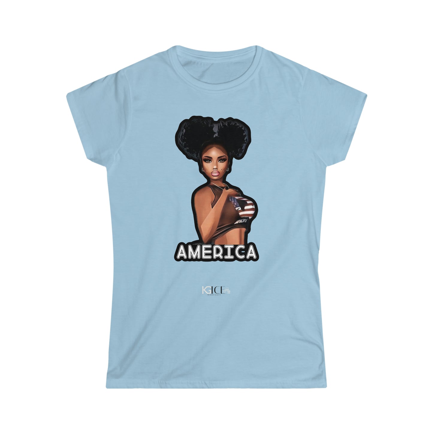 Women's Black Girl America Softstyle Tee