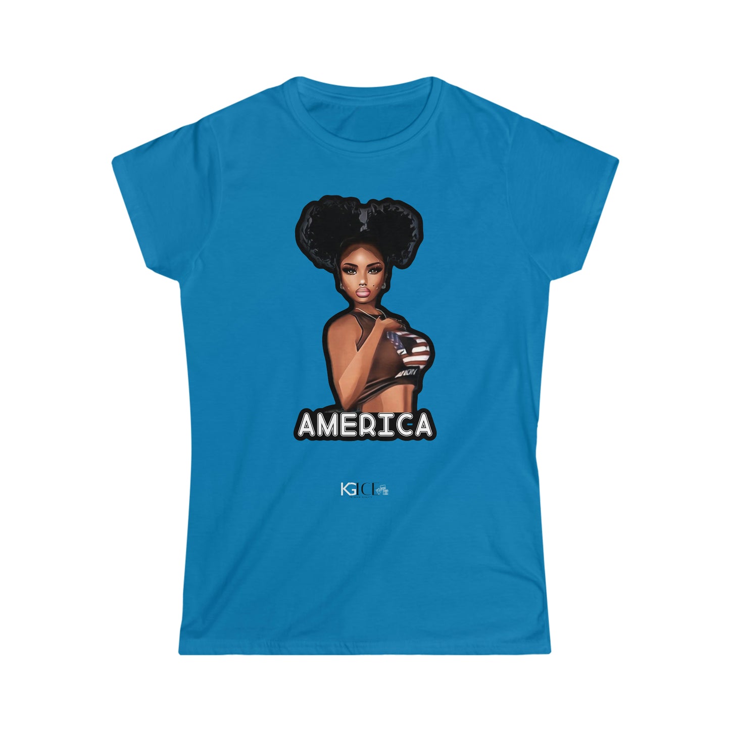 Women's Black Girl America Softstyle Tee