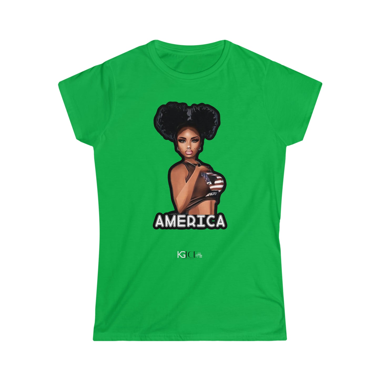 Women's Black Girl America Softstyle Tee