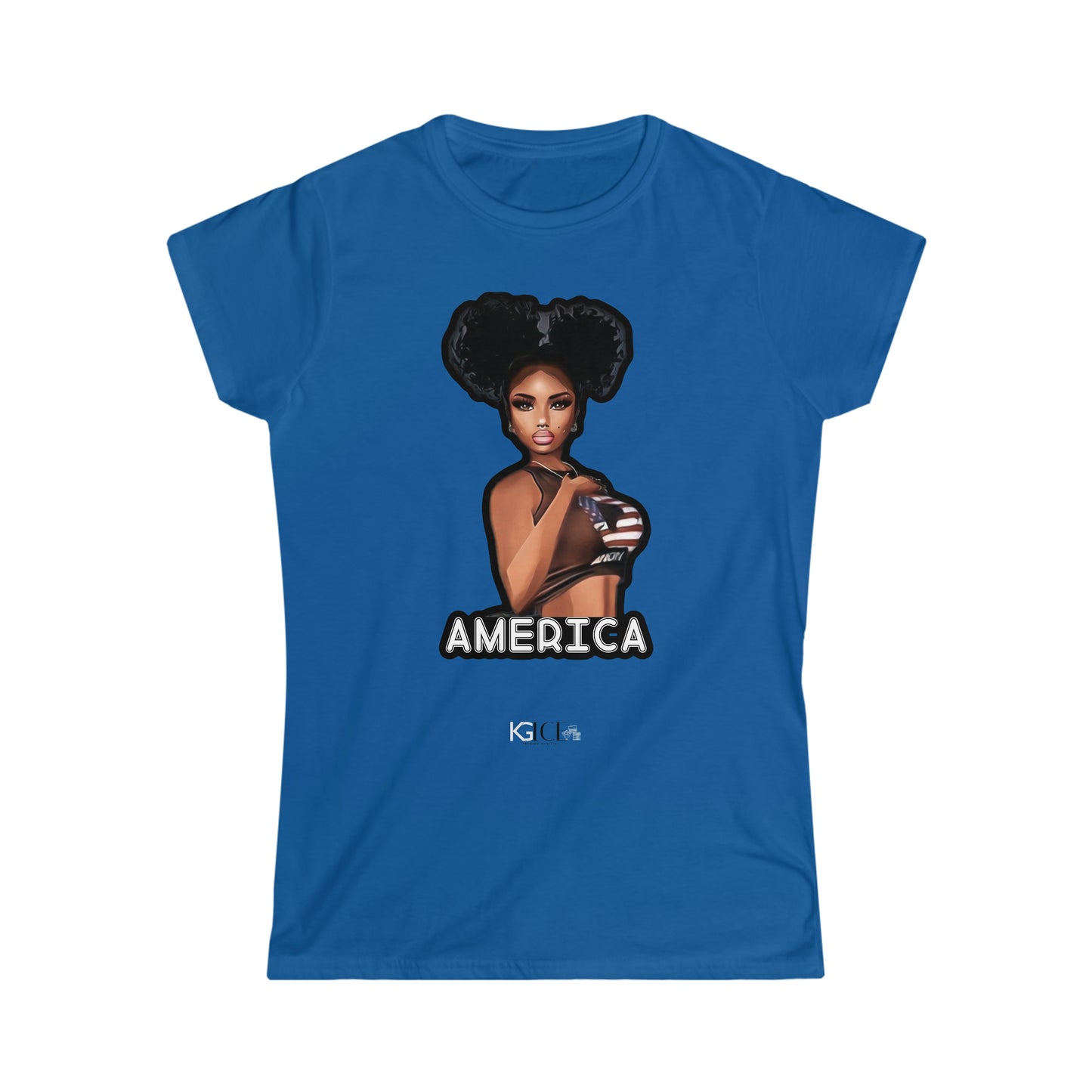 Women's Black Girl America Softstyle Tee