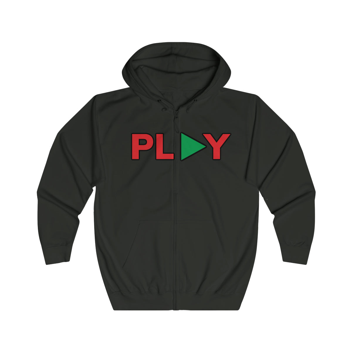 KGice Play green and red zipped hoodie