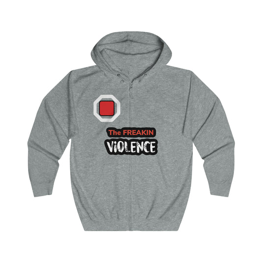 KGice Play black, white and red no violence collection zipped hoodie