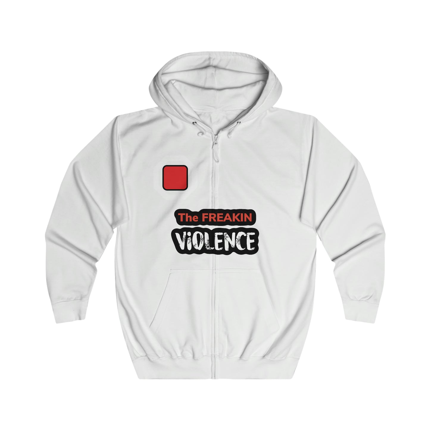 KGice Play black, white and red no violence collection zipped hoodie